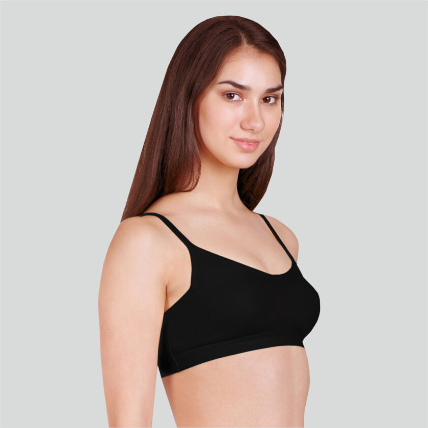 Teenage Bra Non Wired Full Coverage (Pack of 2) Black